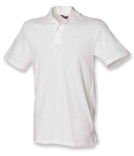 Henbury Unisex Stretch Cotton Piqu? Polo Shirt - WHI - XS